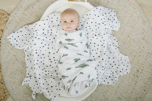 Product Focus: Swaddle Blankets. Get More Sleep with Bebe au Lait Swaddle Blankets.