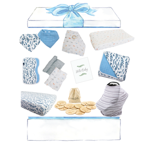 Blue Leaves Baby Box - Luxe