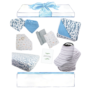 Blue Leaves Baby Box - Wishes