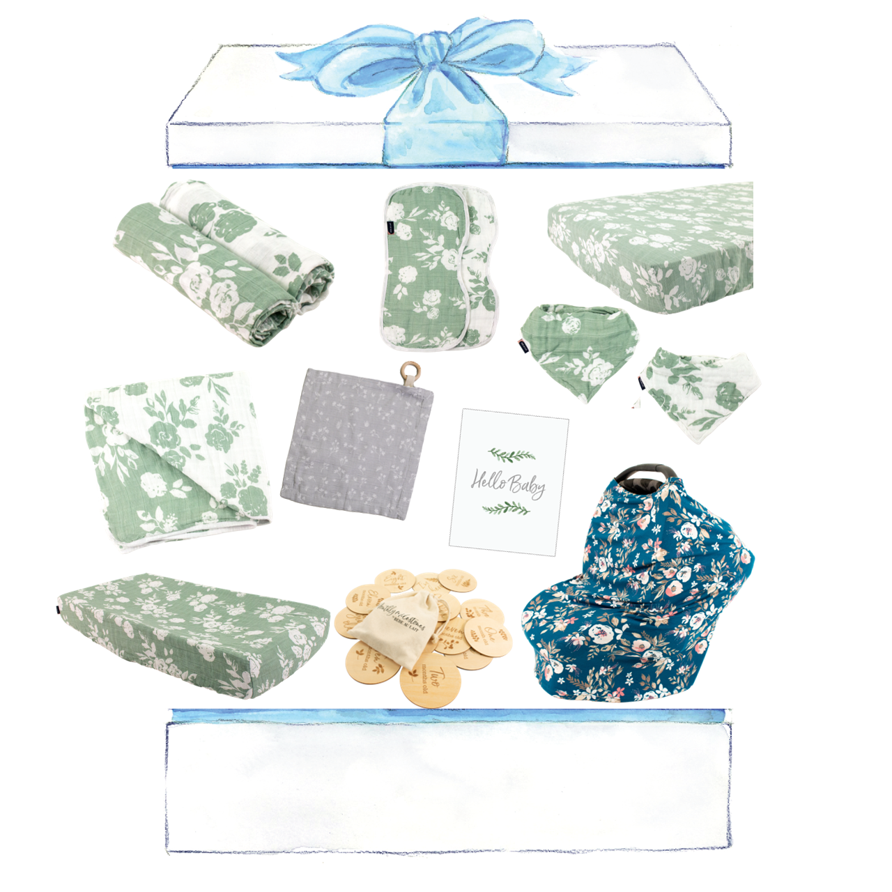 French Floral Baby Box - Luxe