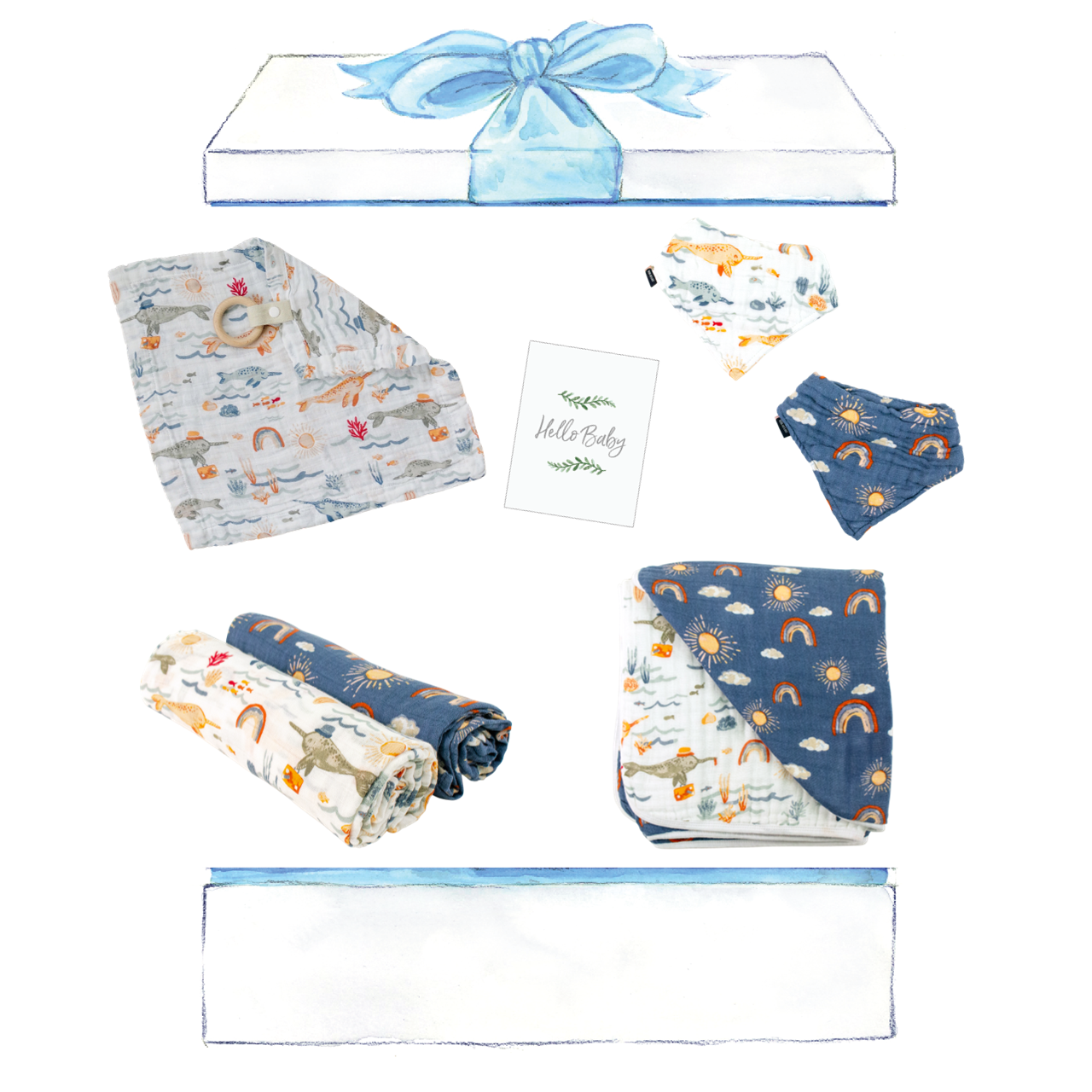 Sunny Narwhal Baby Box - Favorites